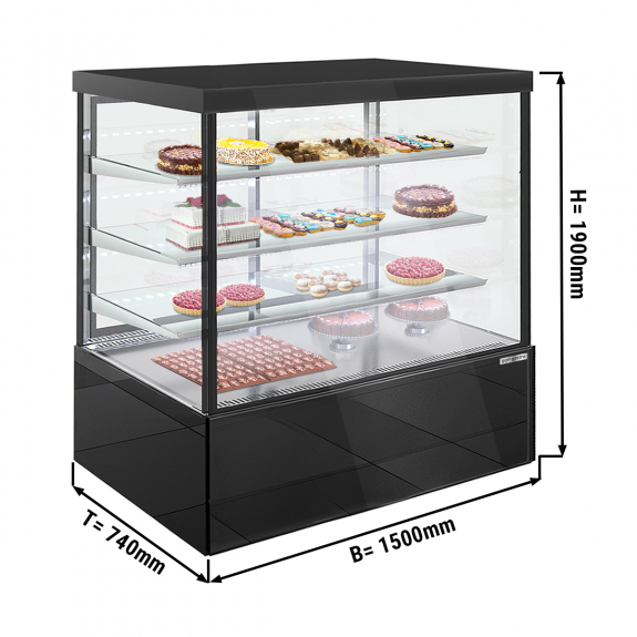Вітрина кондитерська холодильна - 1,5 м - 1400 літрів - 3 поверхонь для складання (LED) GGM Gastro - 1
