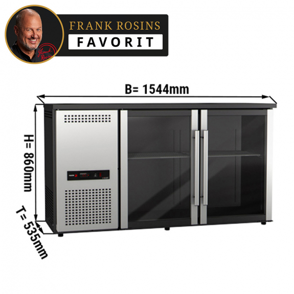 Холодильник барный для напитков 300 литров – с 2 стеклянными дверями GGM Gastro - 1
