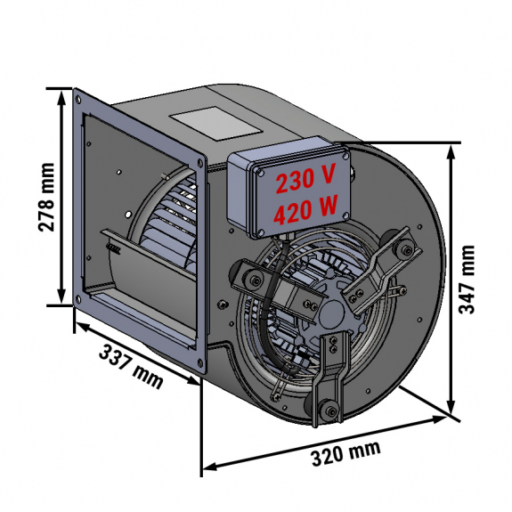 Вентилятор радіальний 2200 м³ в год. - для настінних витяжок GGM Gastro - 1