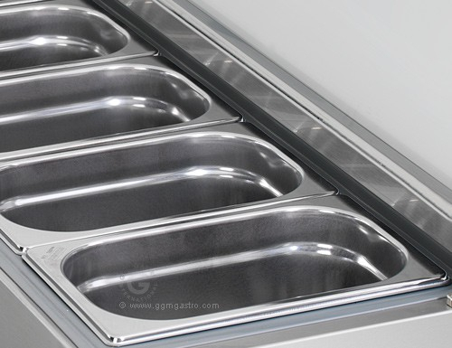 Холодильная витрина под гастроемкость PREMIUM - 1,5 x 0,34 m - для 7x 1/4 GN-Behälter GGM Gastro - 5