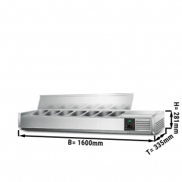 Настільна холодильна вітрина PREMIUM 1,6 m x 0,43 m - для 7x 1/4 GN  GGM Gastro