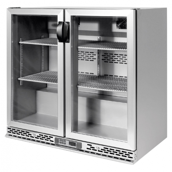 Холодильник барный - 0,9 x 0,51 m - 193 Л - 2 стеклянных дверей - Edelstahl GGM Gastro - 3