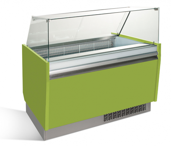 Вітрина для морозива 1,25 x 0,92 м - світло-зелена GGM Gastro - 2