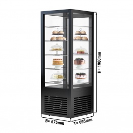 Холодильна вітрина панорамна - 550 Л - з 5 скляними полицями GGM Gastro