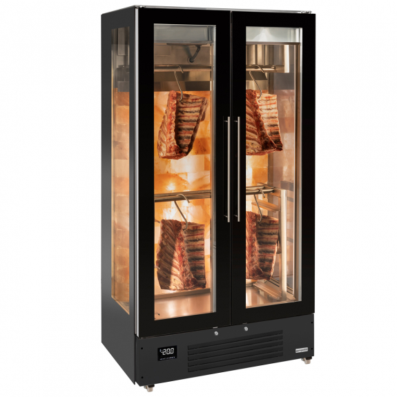 Холодильна шафа для дозрівання м'яса - 1,0 x 0,69 m - 2 скляних дверей GGM Gastro - 2