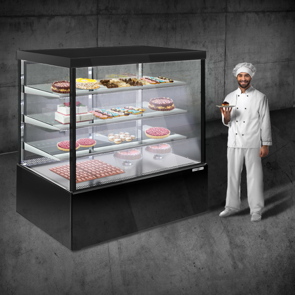 Вітрина кондитерська холодильна - 1,5 м - 1400 літрів - 3 поверхонь для складання (LED) GGM Gastro - 6