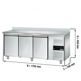 Холодильний стіл з бортом ЕСО - 1,8 x 0,7 m / 3 двері GGM Gastro
