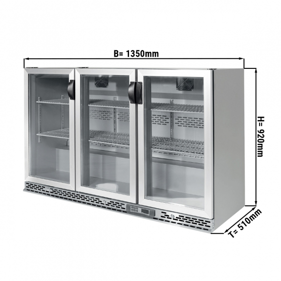 Холодильник барный для напитков 330 литров - с 3 стеклянными дверями (нержавейка) GGM Gastro - 1