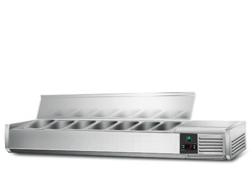 Настільна холодильна вітрина PREMIUM 1,5 x 0,34 m - для 7x 1/4 GN GGM Gastro - 7