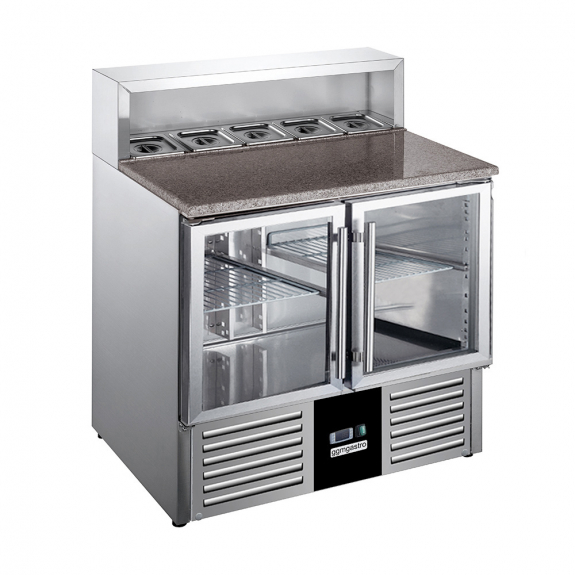Холодильный стол саладетта PREMIUM - 0,9 x 0,7 m/2 стеклянные дверцы / объем: 240 л GGM Gastro - 1