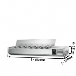 Настільна холодильна вітрина PREMIUM 1,5 x 0,34 m - для 7x 1/4 GN  GGM Gastro