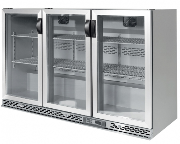 Холодильник барный для напитков 330 литров - с 3 стеклянными дверями (нержавейка) GGM Gastro - 2