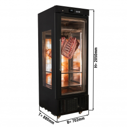 Холодильна шафа для дозрівання м'яса 0,70 m - 1 скляні двері - чорний GGM Gastro