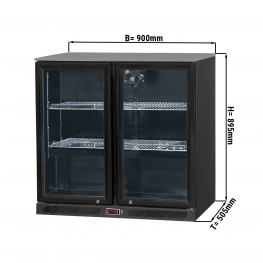 Холодильник барний - 0,9 m - 220 Л - 2 скляних дверей GGM Gastro