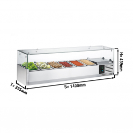Настільна холодильна вітрина PREMIUM - 1.4 x 0.4 m - для 6x 1/3 N GGM Gastro