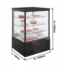 Вітрина кондитерська холодильна - 1,0 м - 850 літрів - 3 поверхонь для складання (LED) GGM Gastro