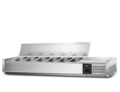 Настільна холодильна вітрина PREMIUM - 1,4 m x 0,43 m - для 6 x 1/3 GN GGM Gastro - 7