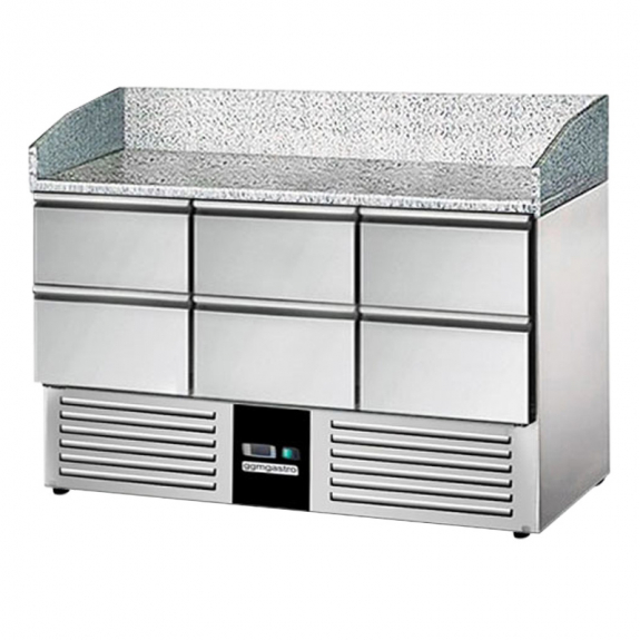 Холодильный стол c бортом PREMIUM 1,4 x 0,7 м / 6 выдвижн. секции / объем: 368 л GGM Gastro - 2