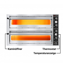 Піч для піци, 4+4 х 34 см, 2 камери
