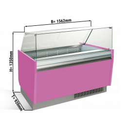 Вітрина для морозива 1,56 x 0,92 - рожева GGM Gastro