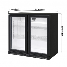 Барний холодильник - 220 л - 2 прозорі розпашні двері  GGM Gastro