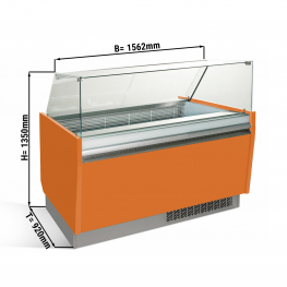 Вітрина для морозива 1,56 x 0,92 - оранжева GGM Gastro
