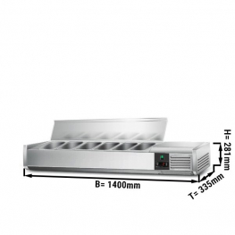 Настольная холодильная витрина PREMIUM - 1.4 x 0.34 m - для 6x 1/4 GN  GGM Gastro