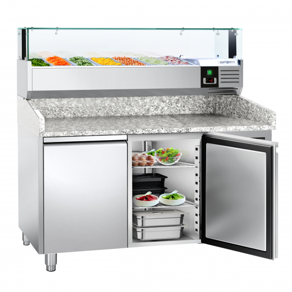 Холодильный стол для пиццы PREMIUM(размер: 1,5 x 0,8 m/2 двери) GGM Gastro - 2
