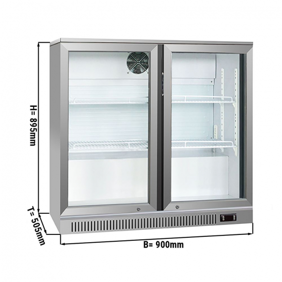 Холодильник барный для напитков - 0,9 m - 220 литров - с 2 стеклянными дверями GGM Gastro - 1