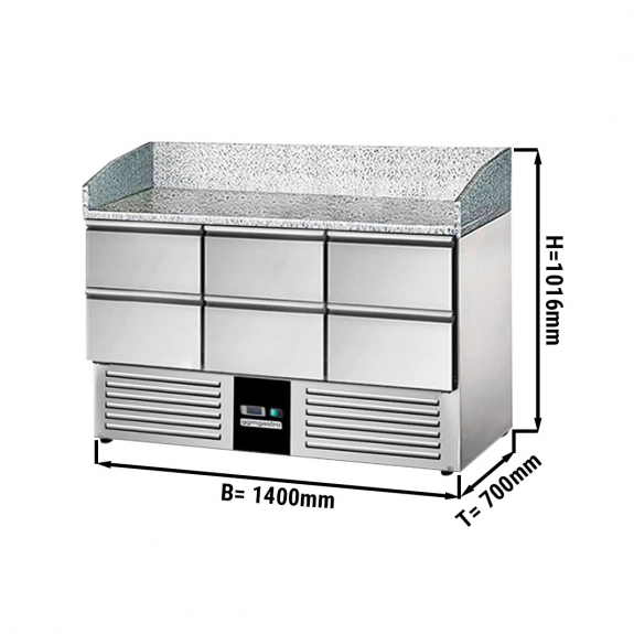 Холодильный стол c бортом PREMIUM 1,4 x 0,7 м / 6 выдвижн. секции / объем: 368 л GGM Gastro - 1