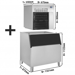 Льдогенератор чешуйчатого льда FEI  (производительность: 565 кг / 24 ч + контейнер для хранения льда) GGM Gastro