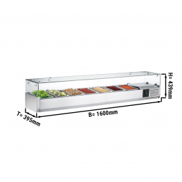 Настільна холодильна вітрина PREMIUM 1,6 m x 0,4 m - для 7x 1/3 GN GGM Gastro