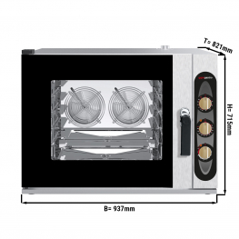 Конвекционная печь с механическим управлением  4x EN 40 x 60 cm - Вкл. Направялющие для противней  GGM Gastro