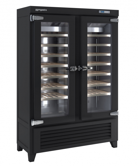 Холодильник винний 640 літрів - чорний - з 2 скляними дверима GGM Gastro - 2