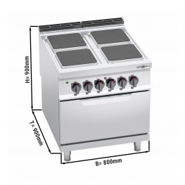 Плита электрическая + Духовой электрический шкаф (4 конфорки / мощность: 14 + 7,5 kW) GGM Gastro