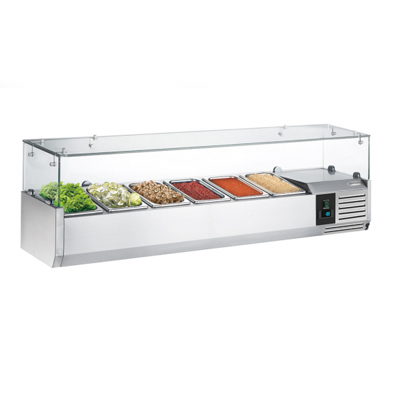 Настільна холодильна вітрина PREMIUM - 1.4 x 0.34 m - для 6x 1/4 GN GGM Gastro - 2