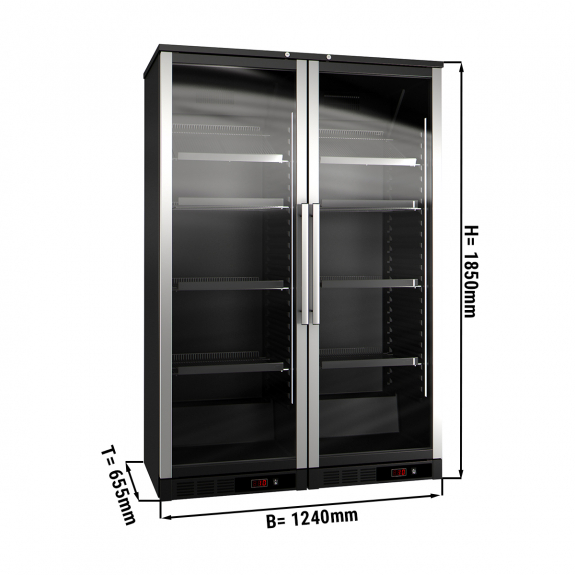 Холодильник винний 800 літрів - з 2 скляними дверима GGM Gastro - 1