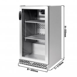 Холодильник барний -  0,6 x 0,51 m - 125 Л - 1 скляні двері - Edelstahl GGM Gastro