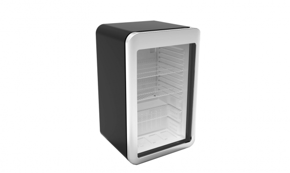 Холодильник барний - 113 Л - 1 скляні двері - чорний/ срібло GGM Gastro - 3