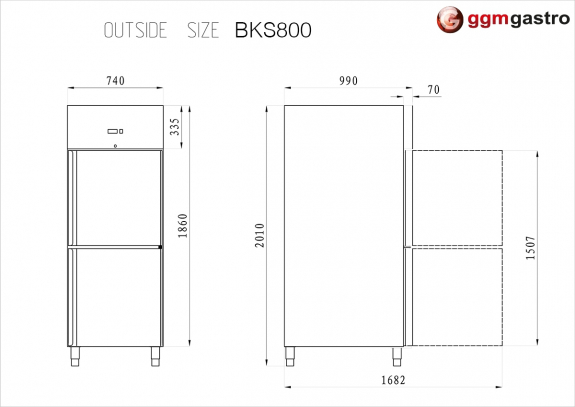 Холодильна шафа для пекарні / 600- літрів / кількість дверей- 1 / GGM Gastro - 9